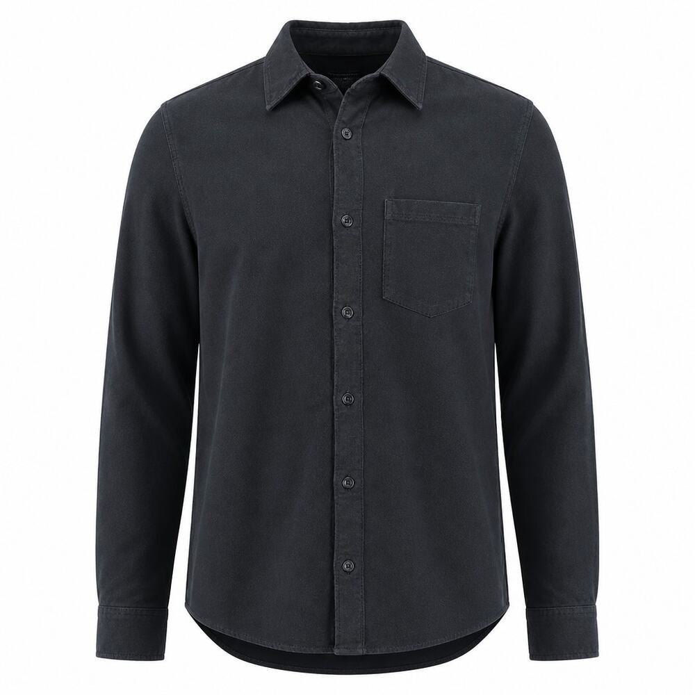 Outerknown Blanket Shirt Black M Flannel Button Down Overshirt Organic Cotton
